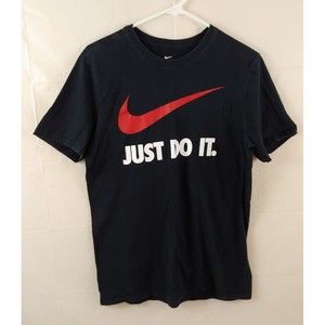 Nike Mens T Shirt Medium Short Sleeve Tee Just Do It Graphic Red Swoosh Athletic
